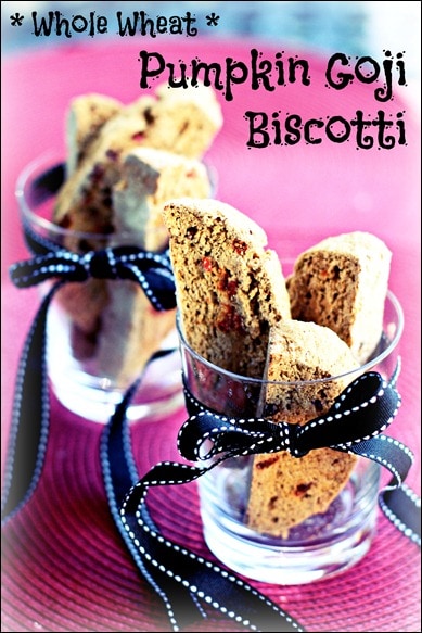 pumpkin goji biscotti
