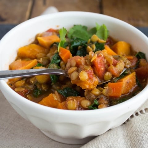 Lentil Vegan Chili with Sweet Potatoes