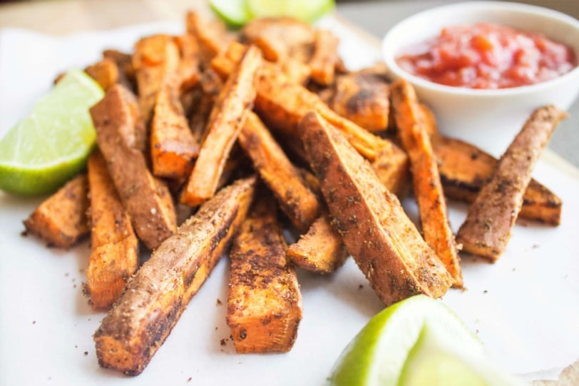 baked sweet potato fries - side dishes for chicken