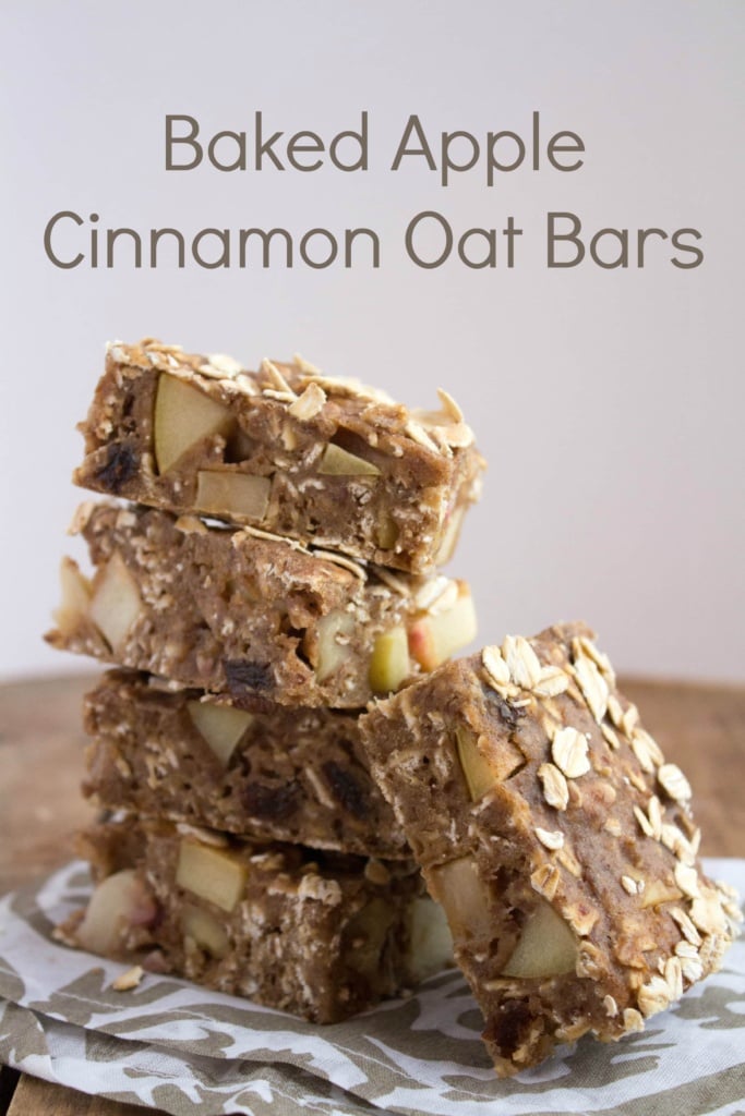 stack of cinnamon apple oatmeal bars