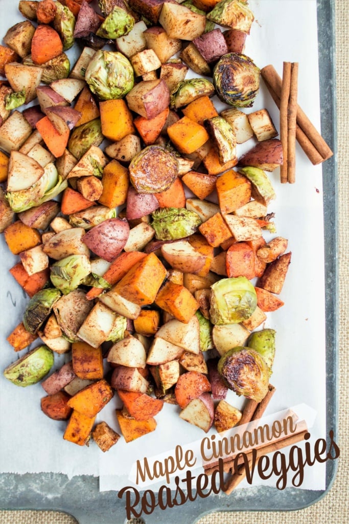 oven roasted vegetables with maple & cinnamon