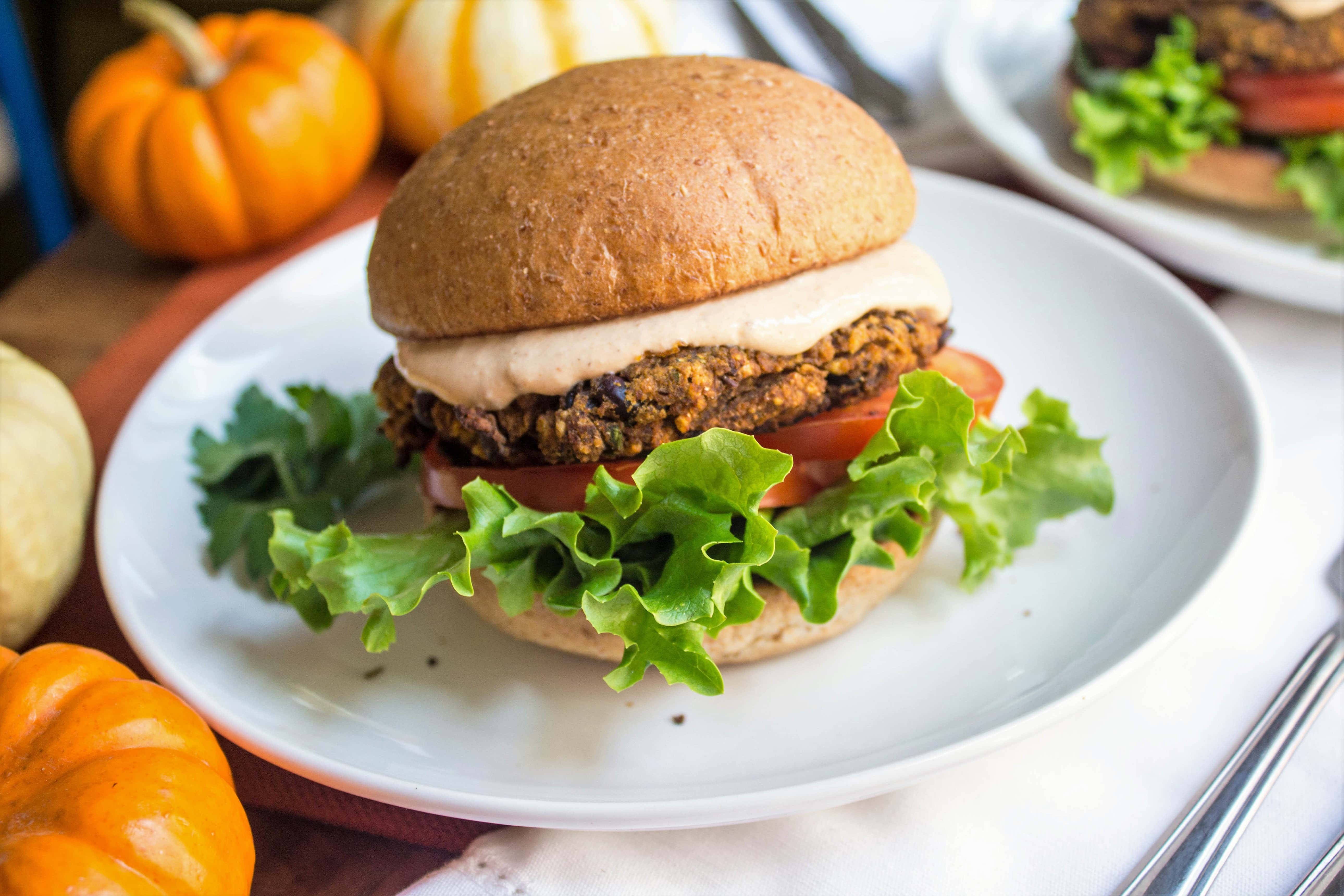 Black Bean and Pumpkin Veggie Burgers food Registered