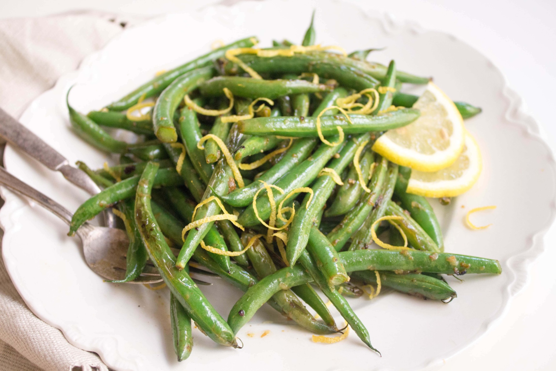 Sauteed String Beans with Garlic & Lemon food