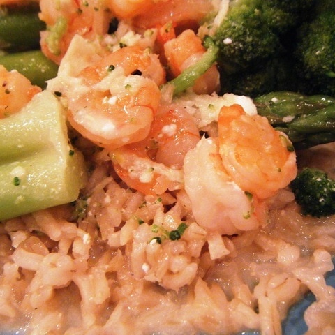 Goat Cheese Shrimp with Rice & Veggies