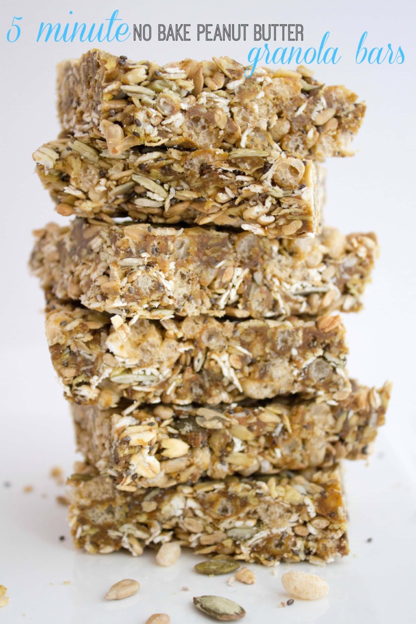 Peanut Butter Granola Bars (No Bake) food