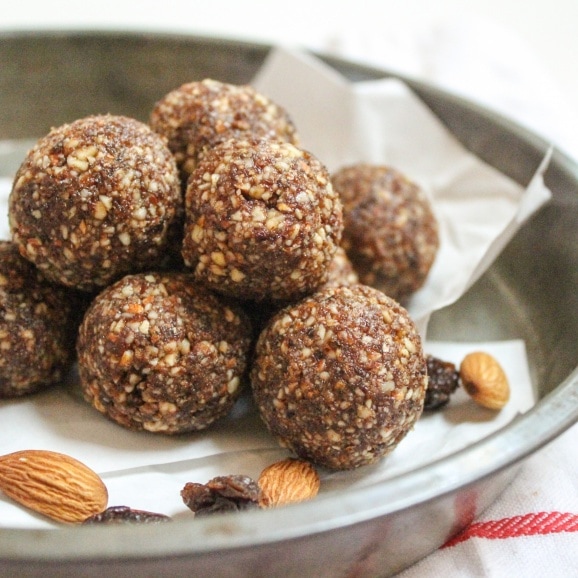 Cinnamon Raisin Almond Energy Balls Quick and Healthy Snack Recipe