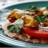 Chicken Shawarma Pita Pizza