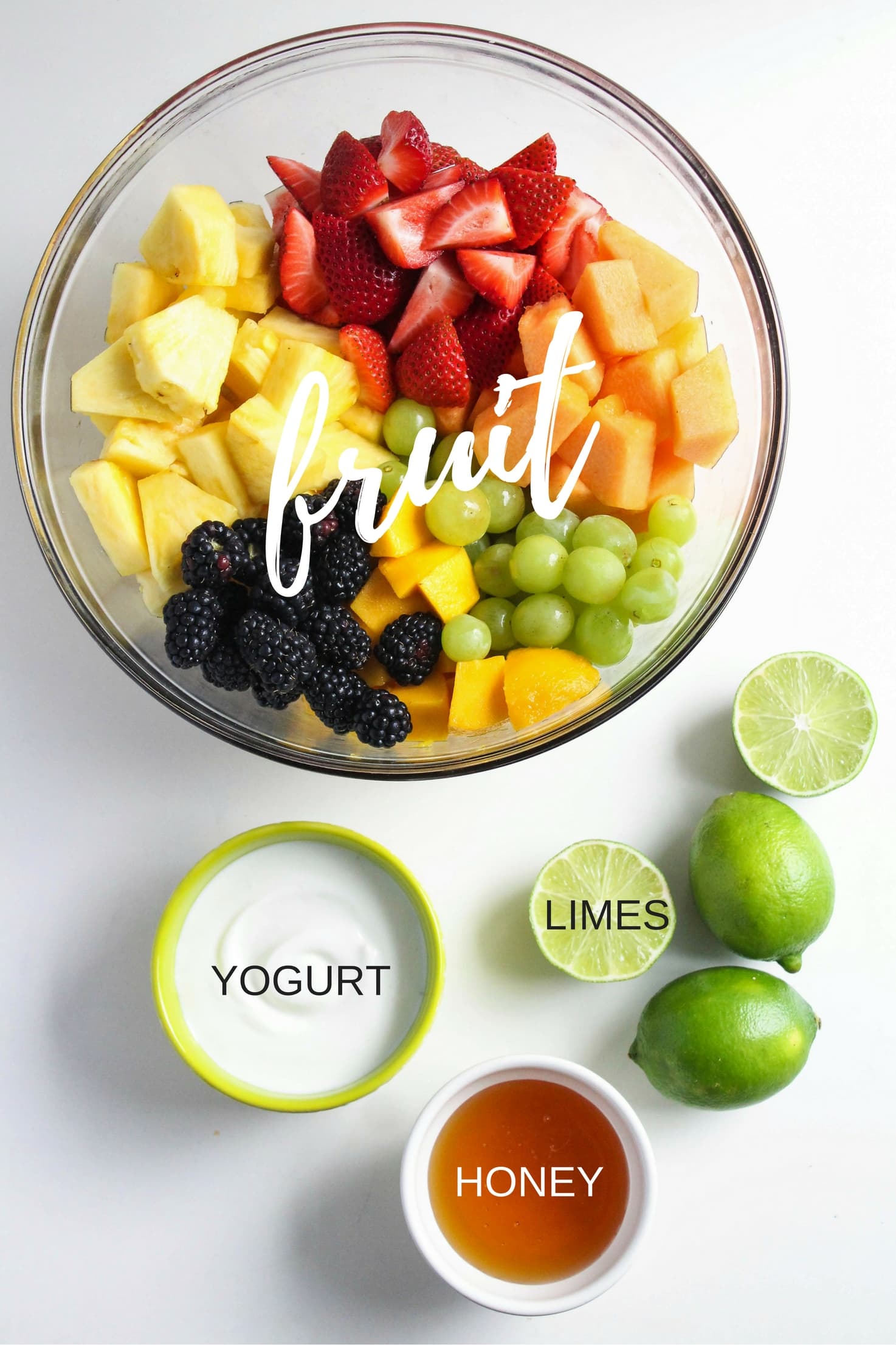 Fruit Salad with Yogurt HoneyLime Dressing food