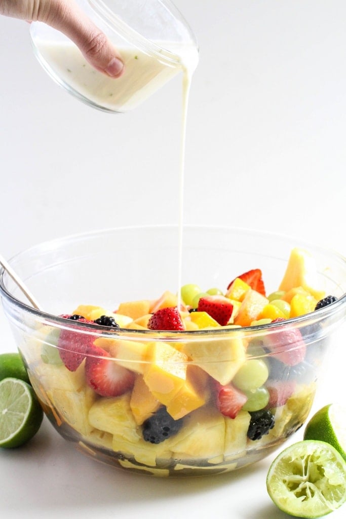 how to make a Fruit Salad with Yogurt Honey-Lime Dressing