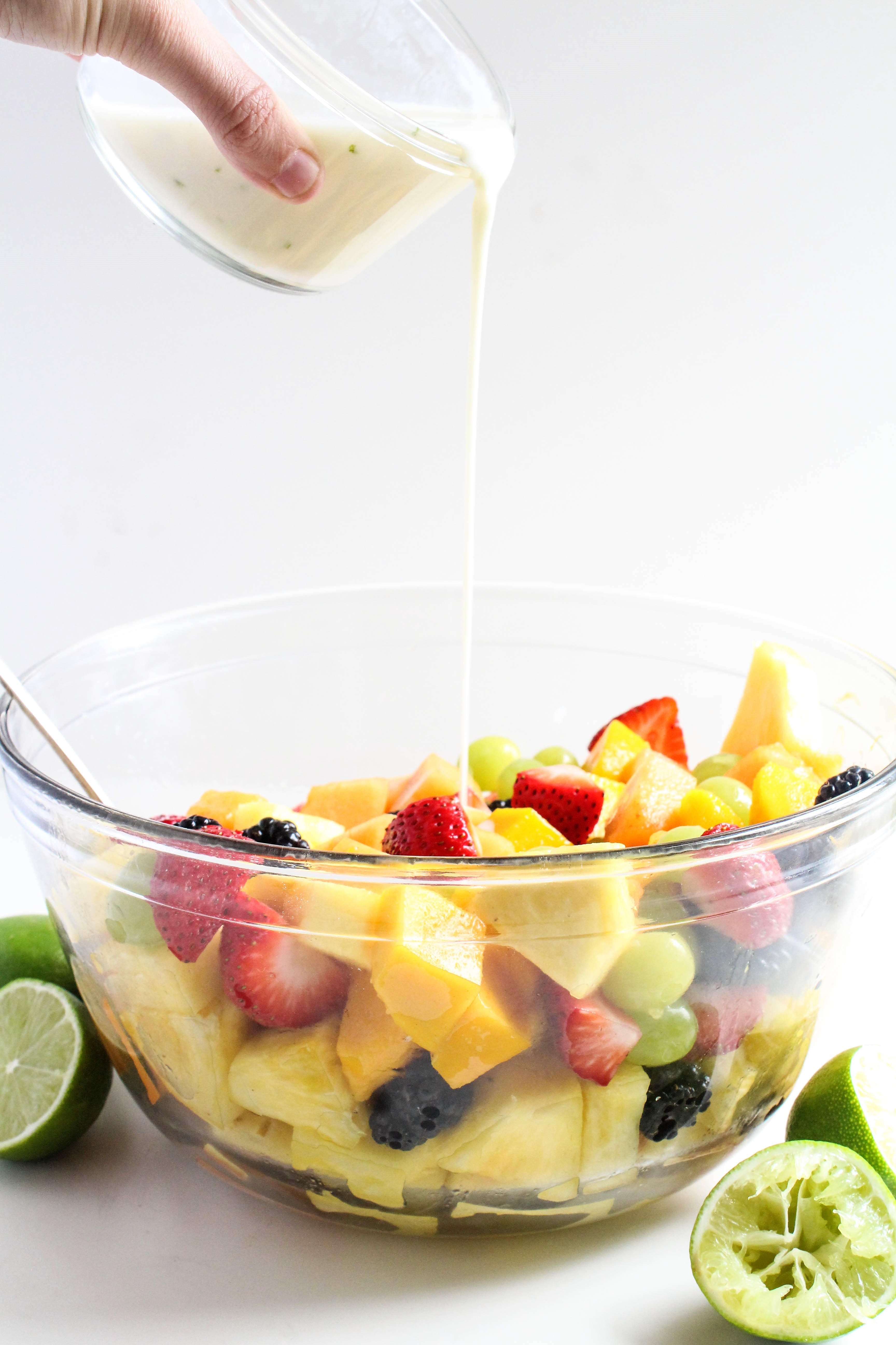 Fruit Salad with Yogurt HoneyLime Dressing food