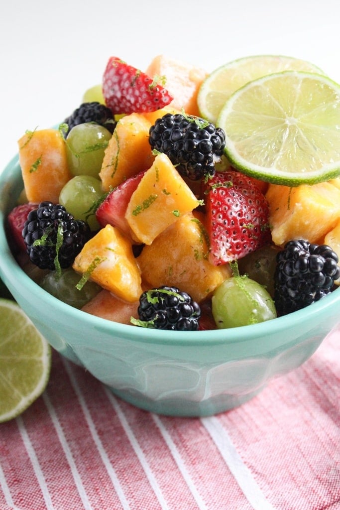 Fruit Salad with Yogurt Honey-Lime Dressing recipe