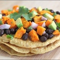 black bean sweet potato tostadas