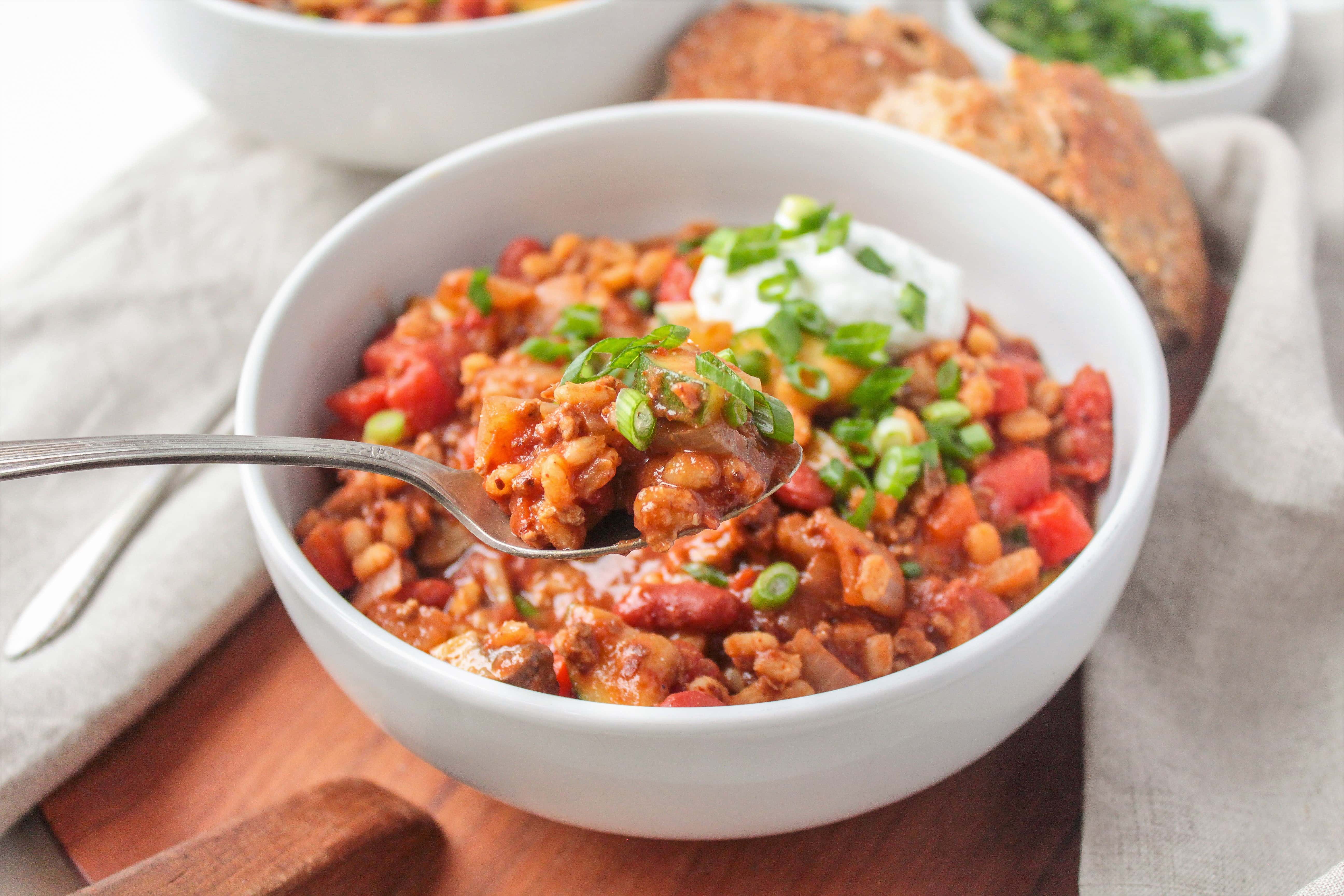 Turkey, Veggie, & Barley Chili food Registered
