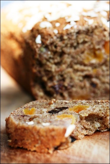 slice of bread with figs and apricots