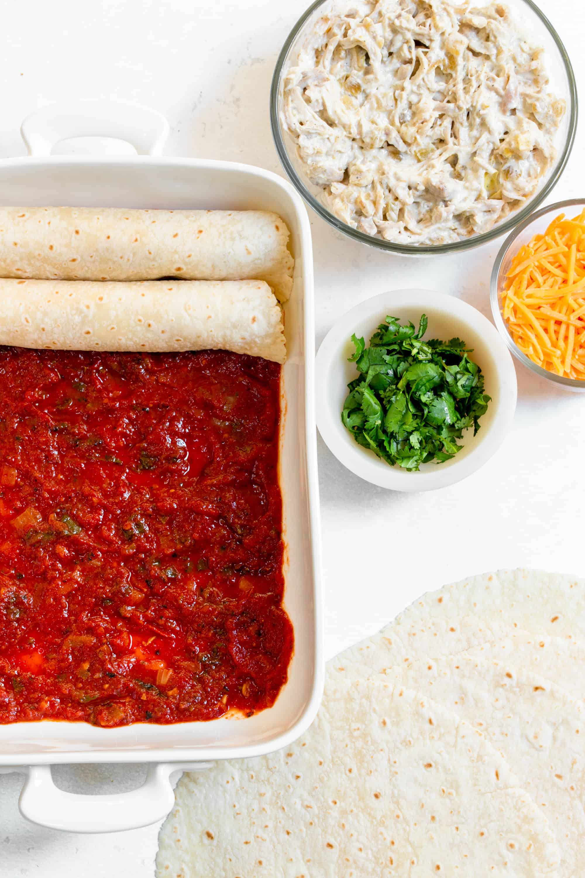 LightenedUp Chicken Enchiladas with Greek Yogurt