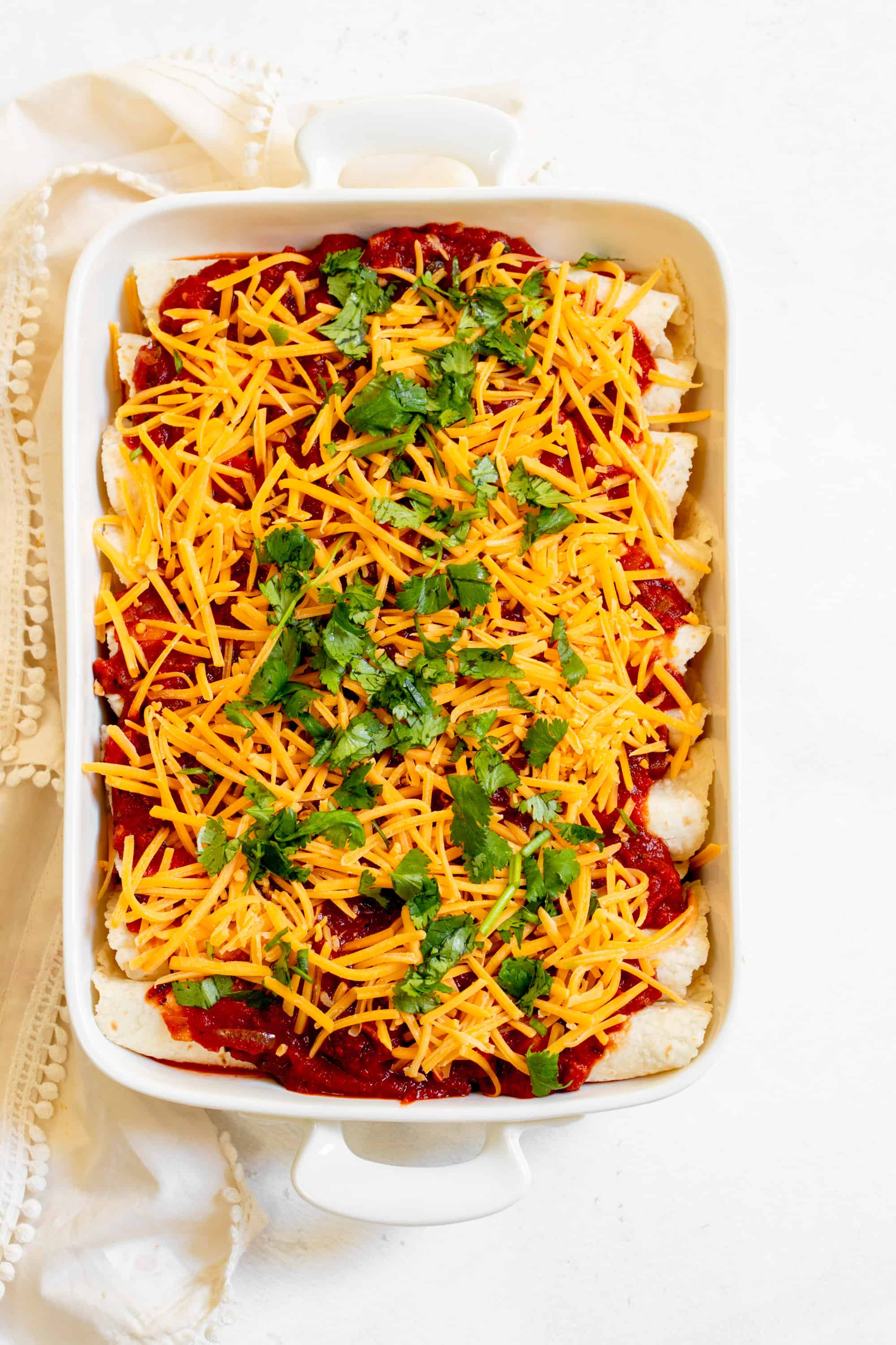 LightenedUp Chicken Enchiladas with Greek Yogurt