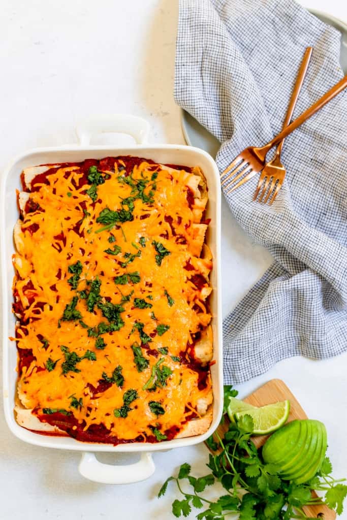 LightenedUp Chicken Enchiladas with Greek Yogurt