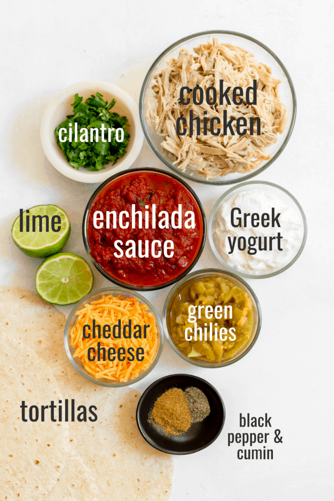 LightenedUp Chicken Enchiladas with Greek Yogurt