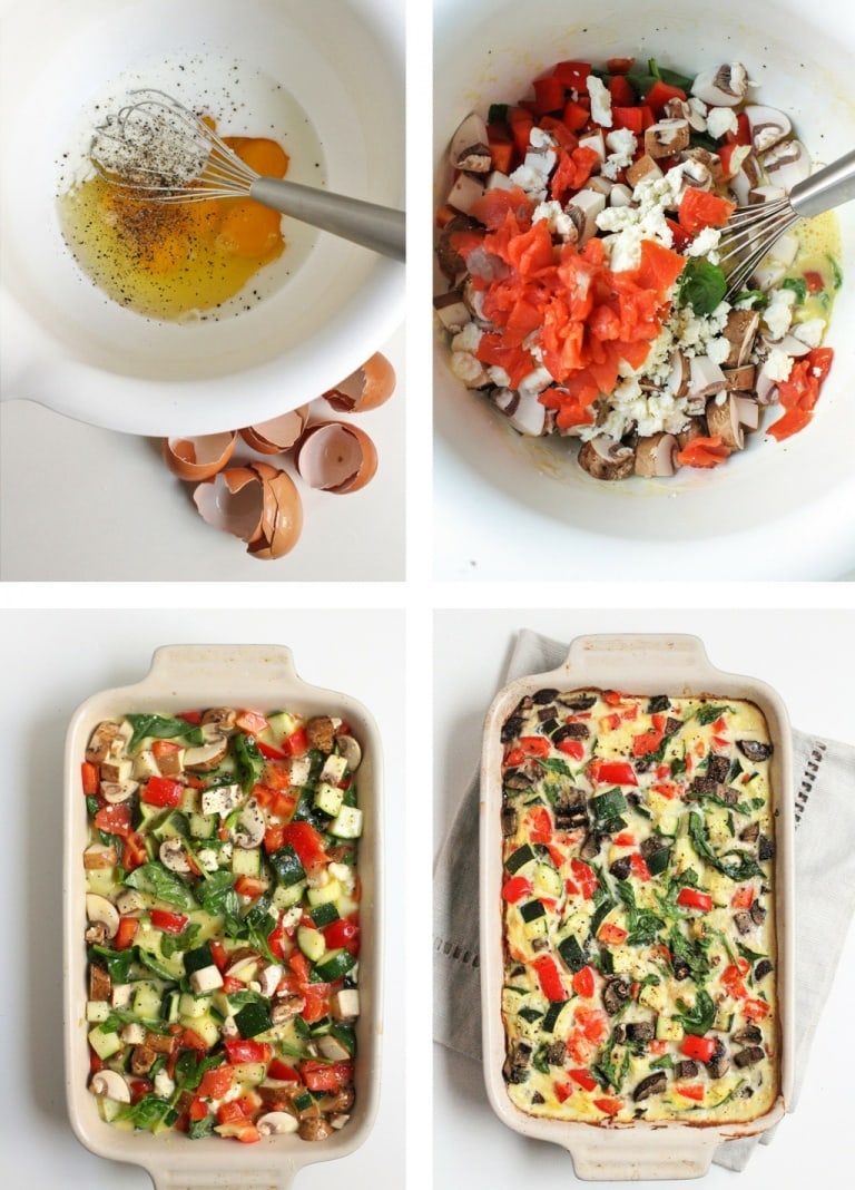 Smoked Salmon & Vegetable Egg Casserole food