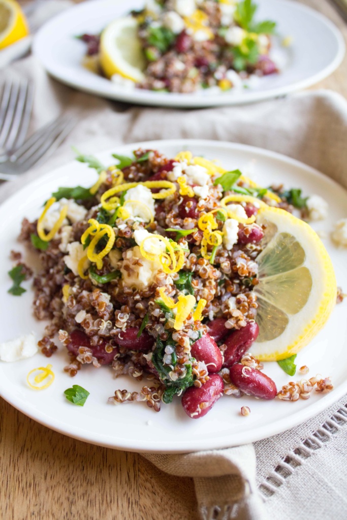 lemon bean spinach quinoa salad recipe