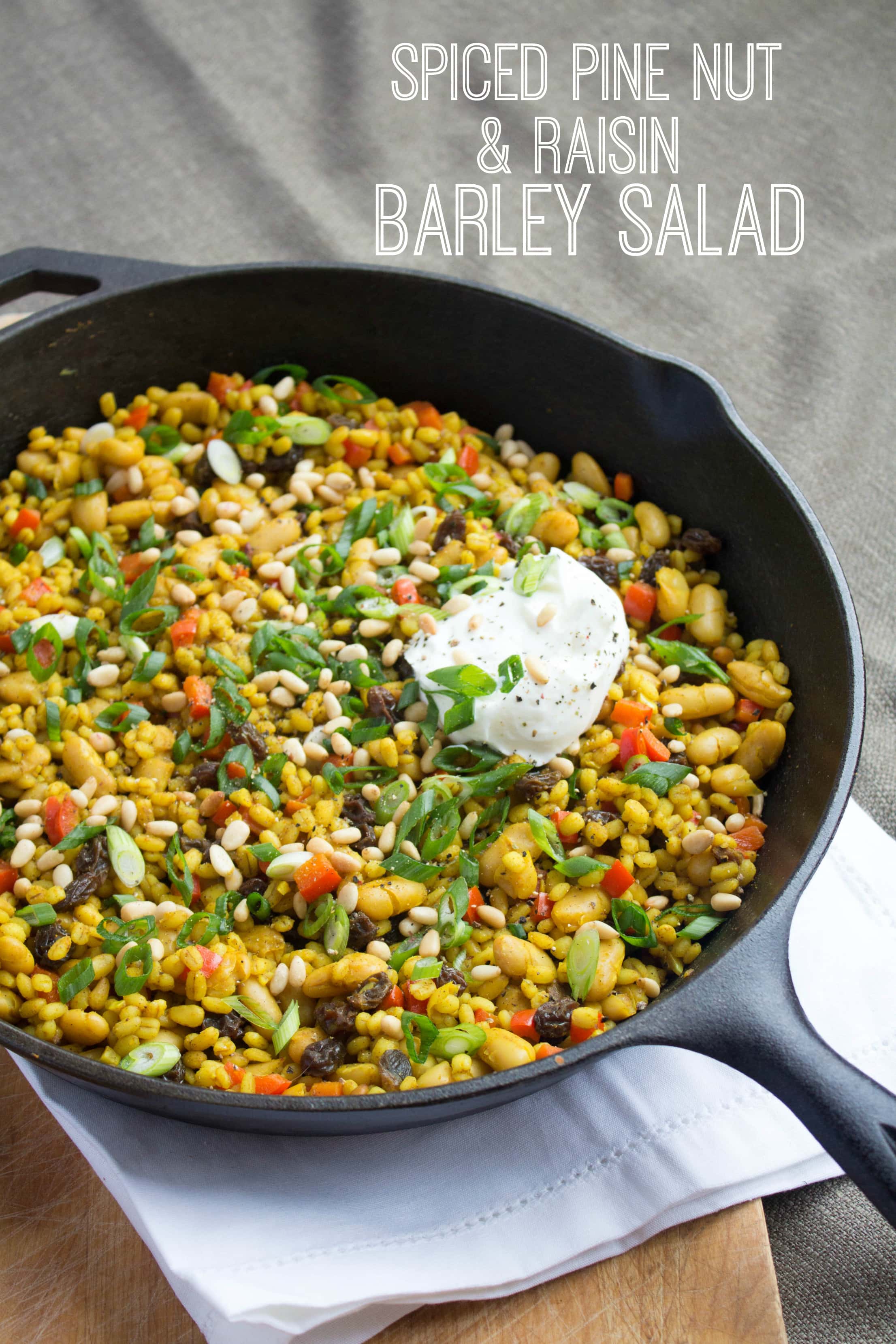Easy Spiced Raisin and Pine Nut Barley Salad Recipe