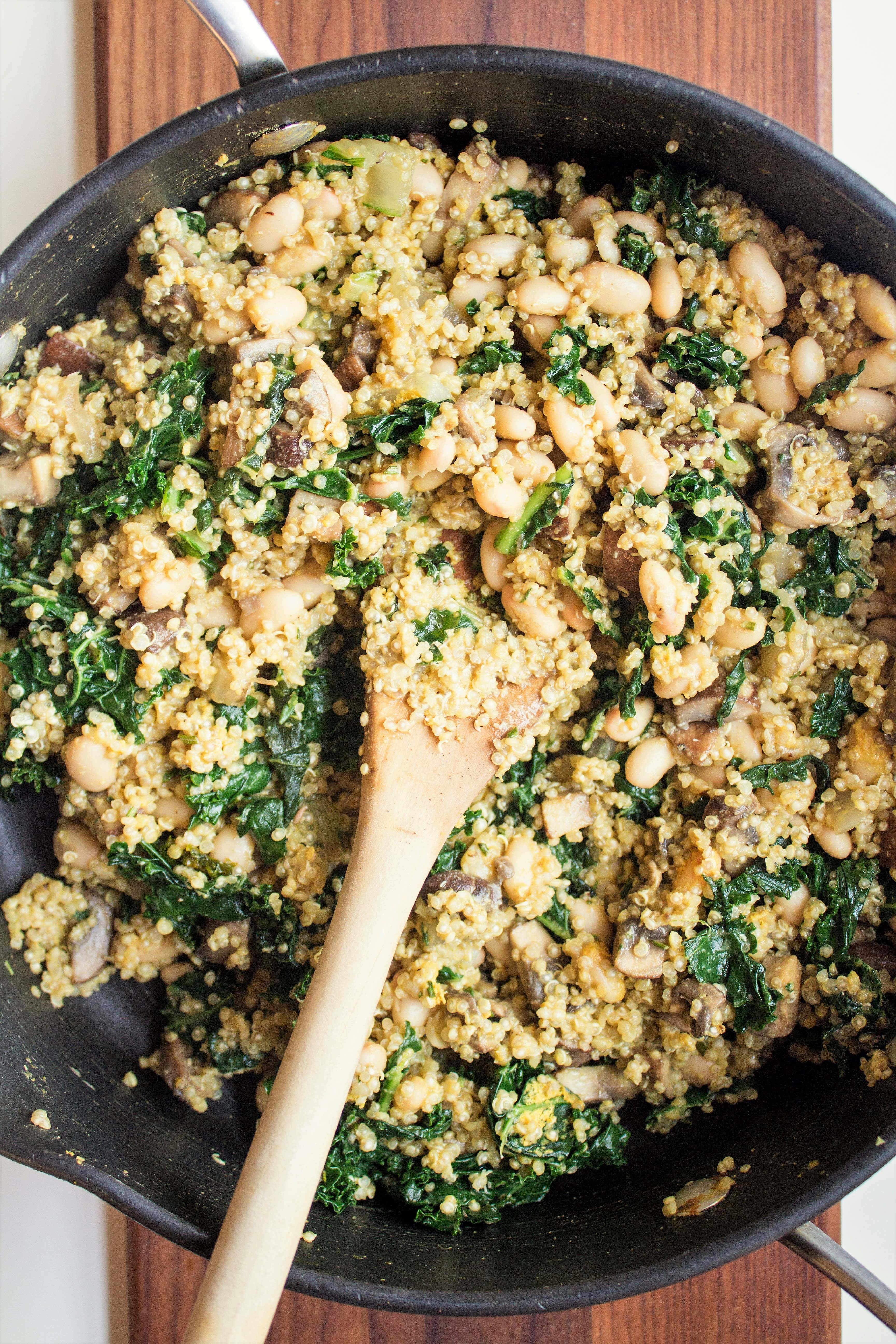 “Cheesy” Vegan Mushroom Quinoa food