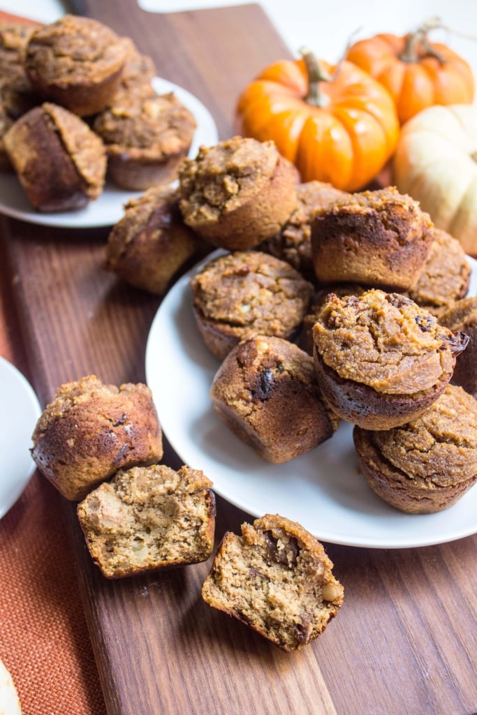 mini pumpkin muffins on a plate