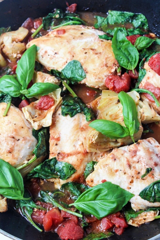 Quick Chicken Recipe with Artichokes and Tomatoes