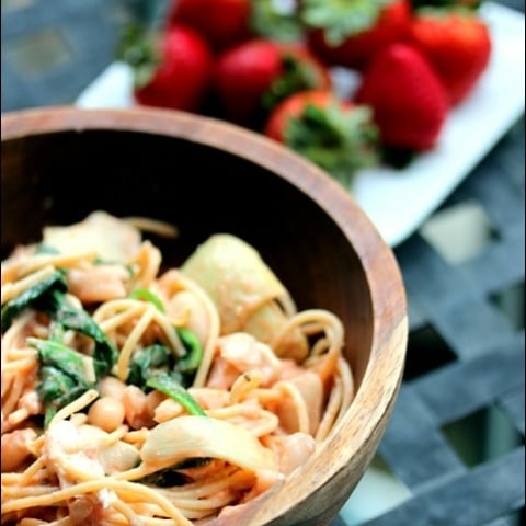 Summer Artichoke & Pesto Pasta Salad