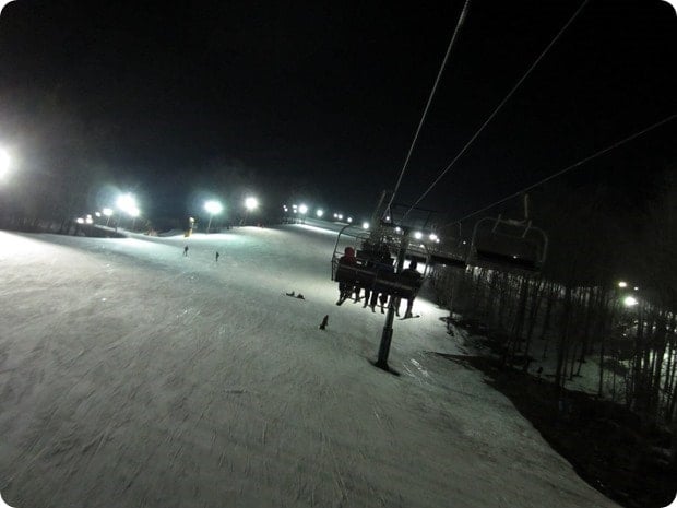 night skiing at whitetail