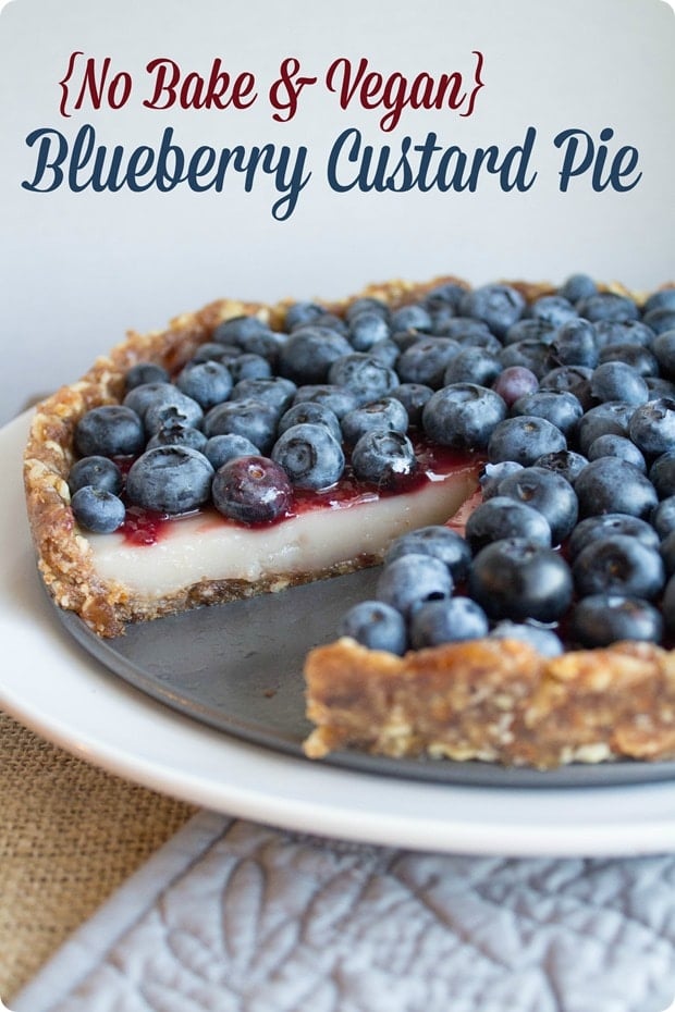 Simple Vegan No Bake Blueberry Custard Pie l Homemade Recipes http://homemaderecipes.com/holiday-event/24-recipes-for-blueberry-pie-day