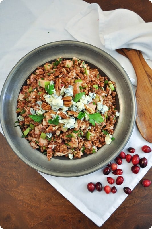 turkey wheat berry salad with cranberry vinaigrette recipe