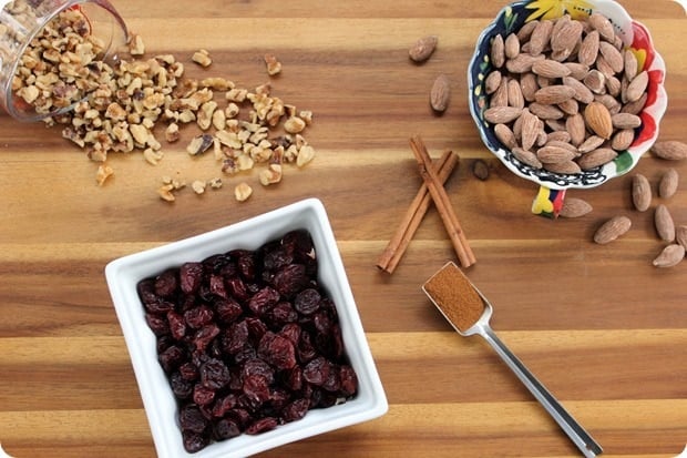 ingredients for cherry almond snack bites