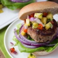 Jamaican Jerk Turkey Burgers with Pineapple Salsa