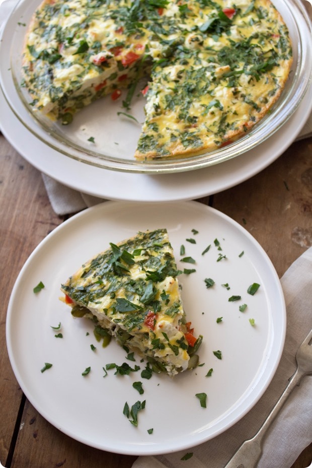 Crustless Asparagus Quiche with Goat Cheese Healthy Brunch Recipe