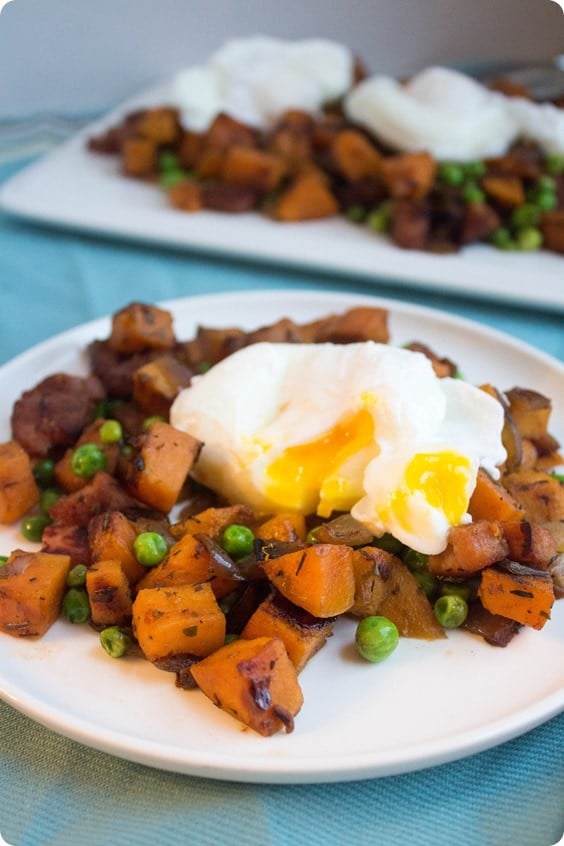 sweet potato hash with poached egg recipe