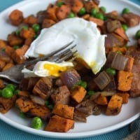 Sweet Potato Hash with Poached Eggs