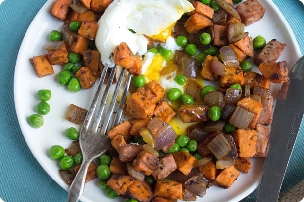 sweet potato hash with poached eggs recipe