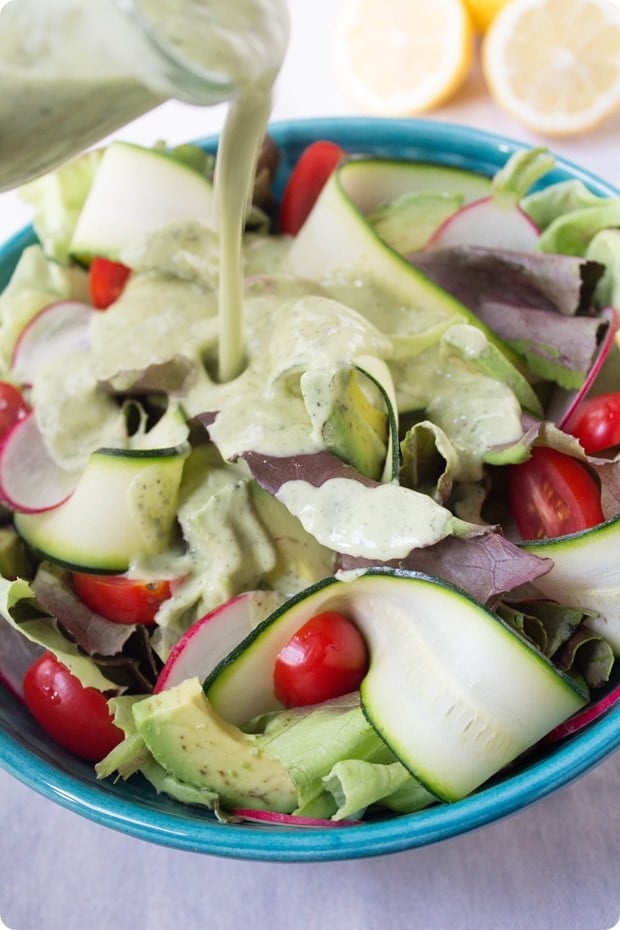 creamy vegan herb salad dressing