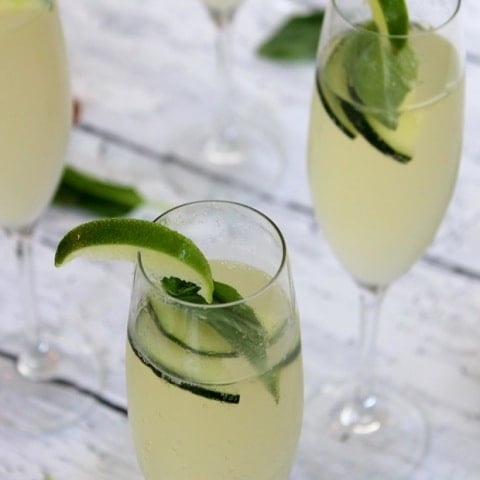 Cucumber Lime Basil Prosecco Spritzer