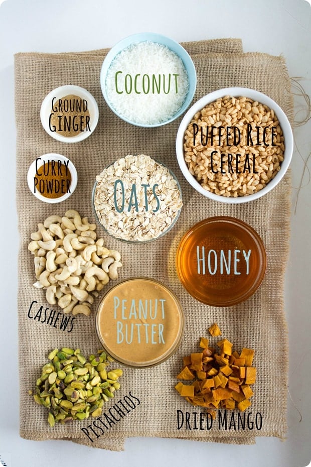 savory curry granola bar ingredients