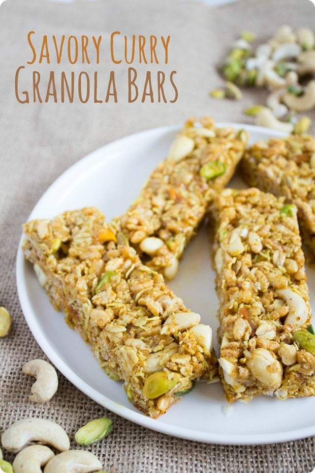 no bake Puffed Rice Granola Bars with Curry 