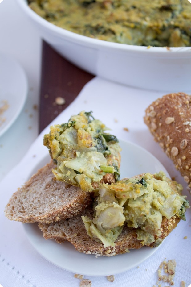 Vegan Artichoke Dip with Kale (Healthy Dip) food