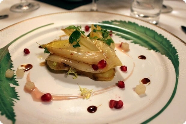 grilled endive pear salad
