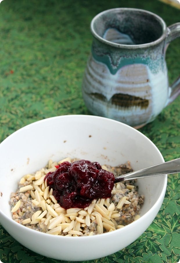leftover cranberry sauce oatmeal