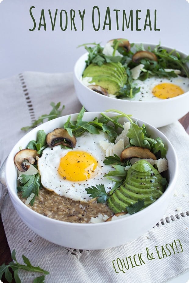 savory oatmeal with eggs 