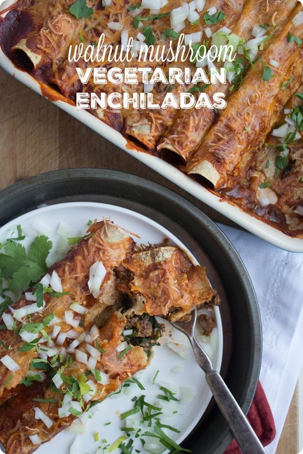 walnut mushroom enchiladas