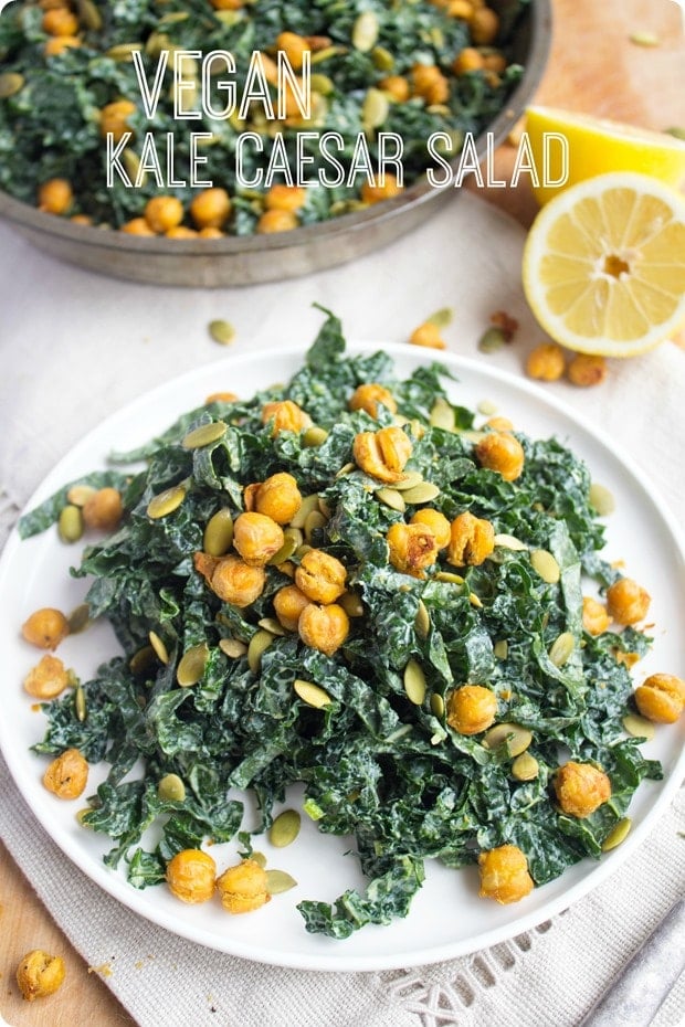 vegan kale caesar salad recipe