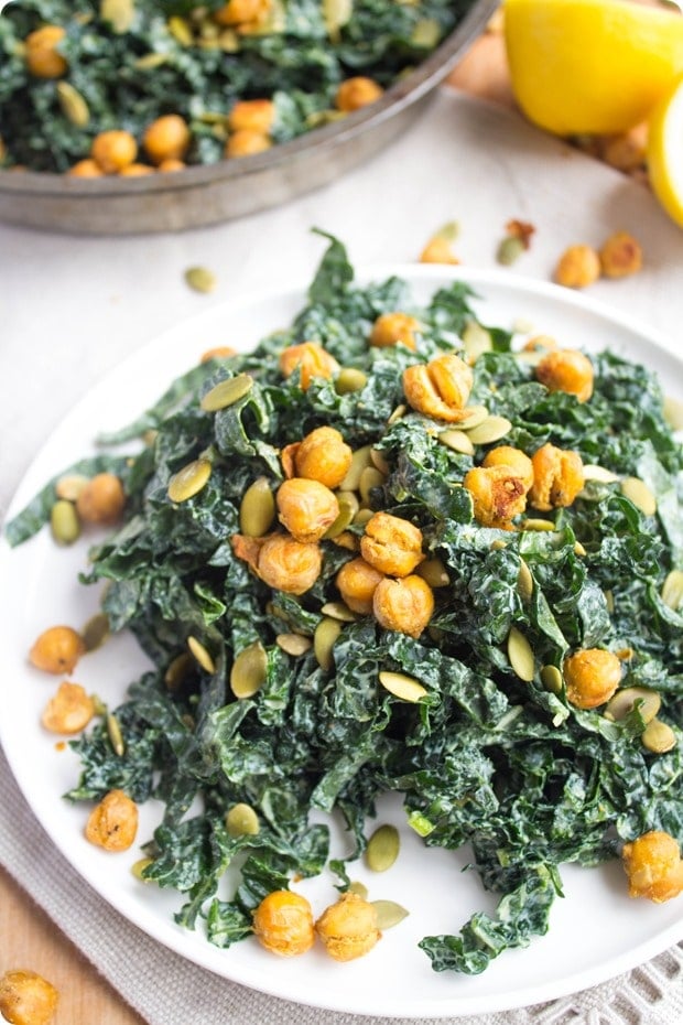 vegan kale caesar salad recipe