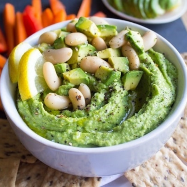 Avocado White Bean Hummus with Lemon (Healthy Dip Recipe)